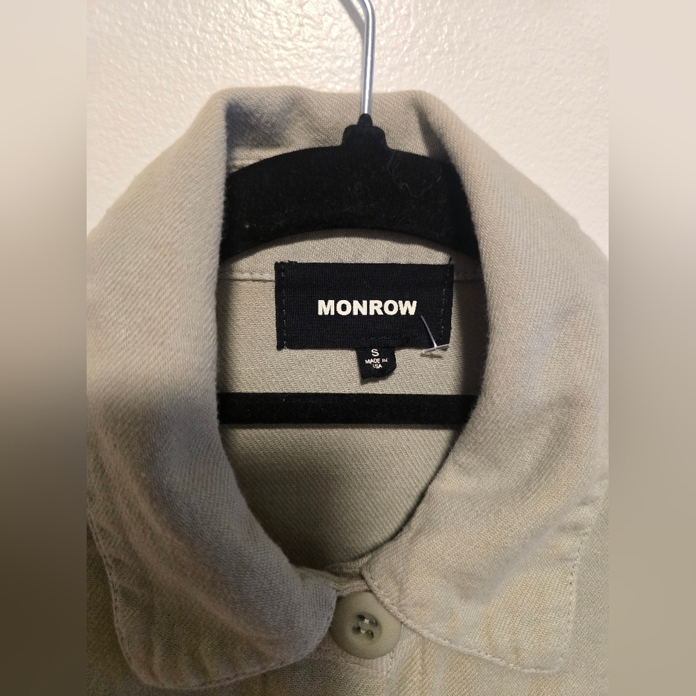 Monrow Twill Pocket Dress Light Olive Green - Picture 9 of 12